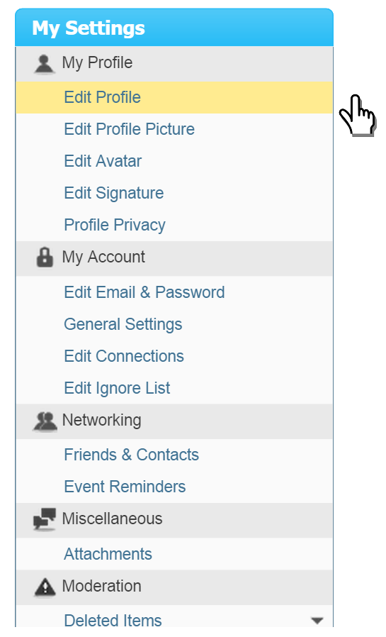 Change profile